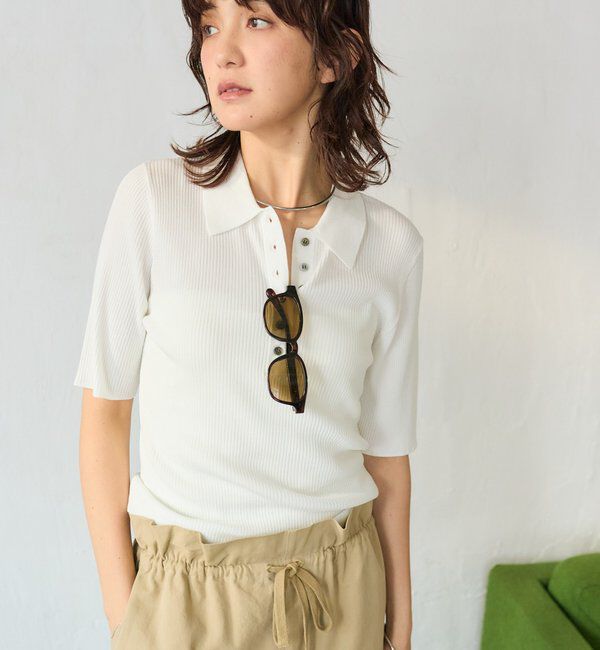  「予約【オンオフ使える】クールフィールポロニット」|ニット・セーター|