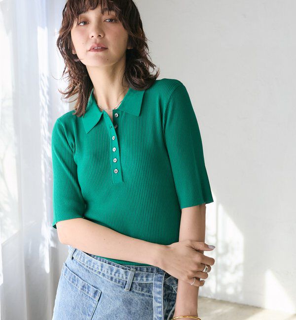  「予約【オンオフ使える】クールフィールポロニット」|ニット・セーター|