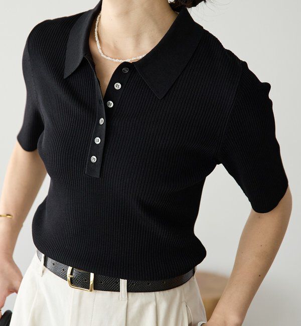  「予約【オンオフ使える】クールフィールポロニット」|ニット・セーター|