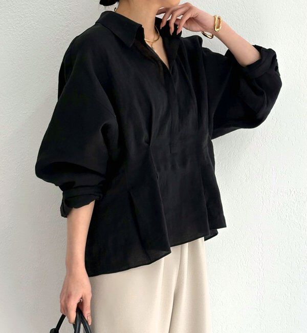  「【WEB限定】【大人気につきリバイバル】ウエストシェイプシャツ」|シャツ・ブラウス|ブラック