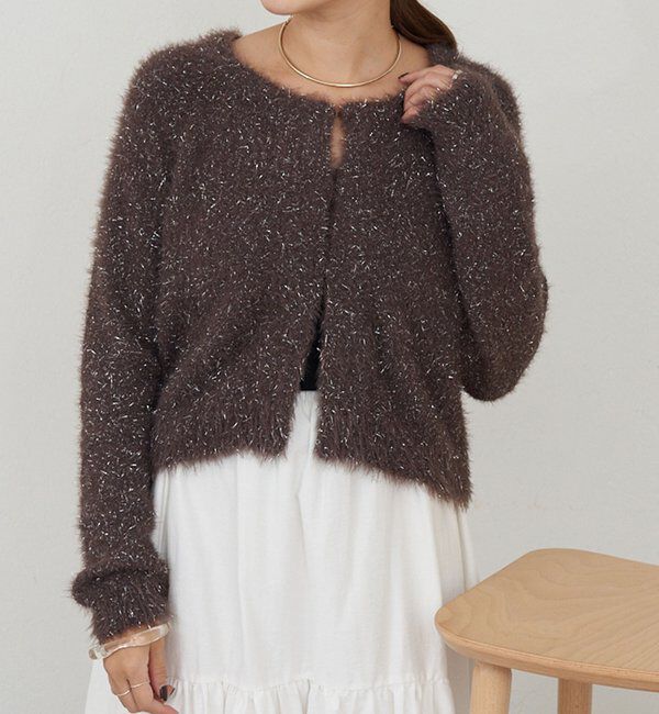  「ラメシャギーニットカーデ」|カーディガン|