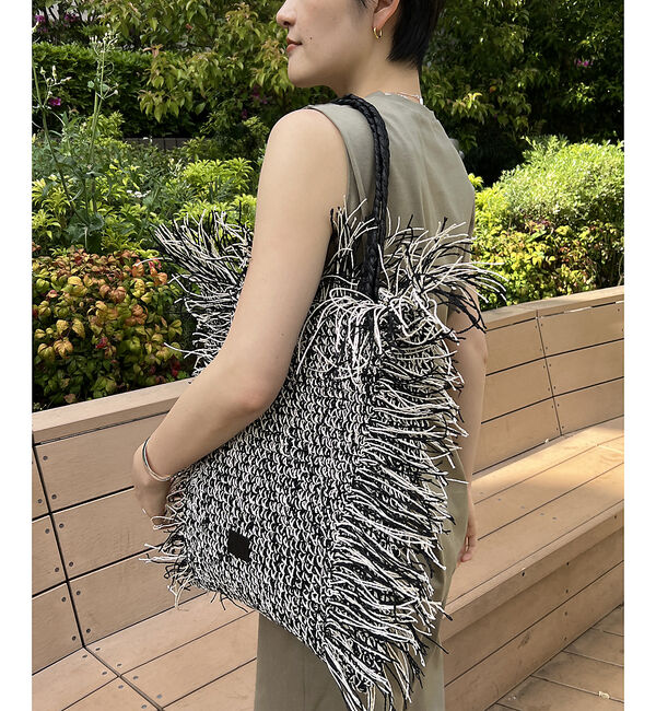 Rouge vif「【Swaraj /スワラージ】手編みラフィアバッグ / トートバッグ / フリン」|トートバッグ|