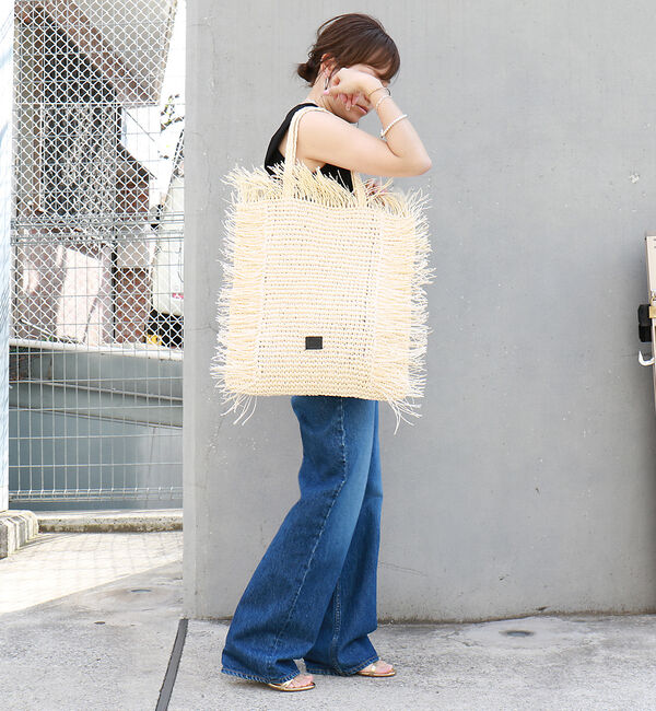 Rouge vif「【Swaraj /スワラージ】手編みラフィアバッグ / トートバッグ / フリン」|トートバッグ|