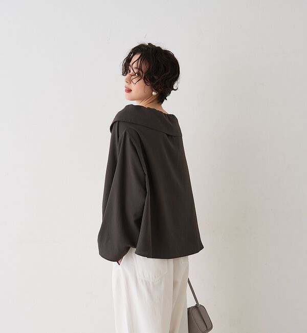 Rouge vif「オーバーカラー変形テントラインブラウス」|シャツ・ブラウス|