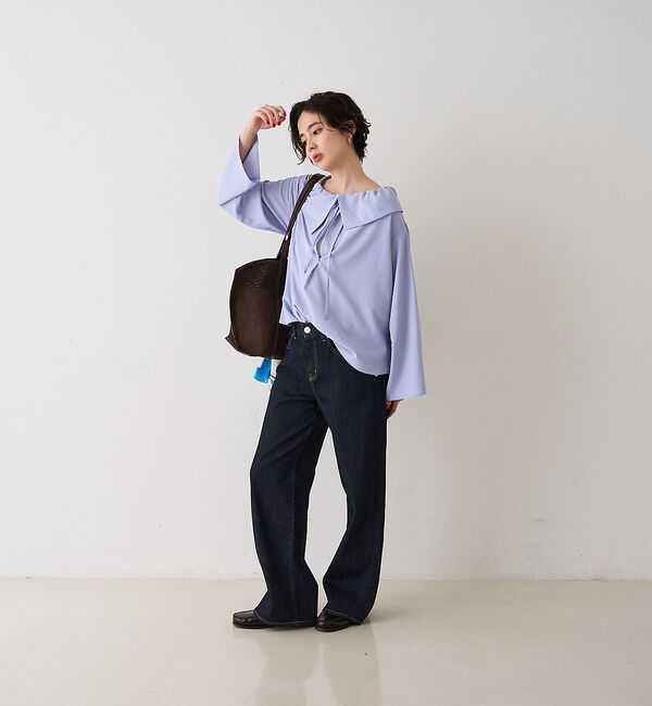 Rouge vif「オーバーカラー変形テントラインブラウス」|シャツ・ブラウス|