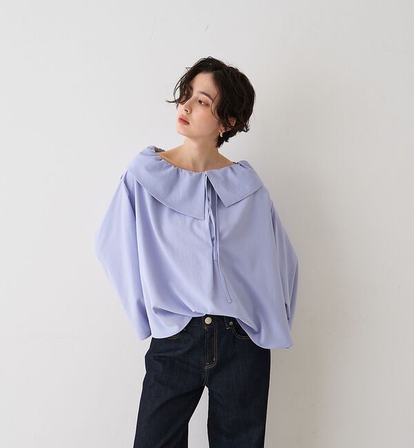 Rouge vif「オーバーカラー変形テントラインブラウス」|シャツ・ブラウス|