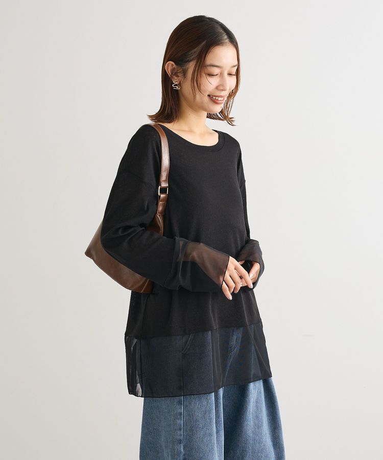 Green Parks「シアーチュールドッキングプルオーバー」|Tシャツ・カットソー|Black