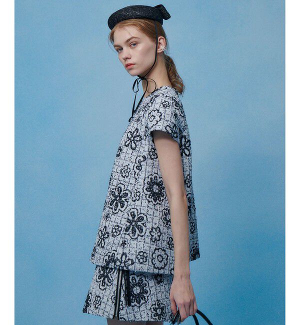 LOULOU WILLOUGHBY「【LOULOU WILLOUGHBY】MALHIA ツイードプルオーバー」|シャツ・ブラウス|