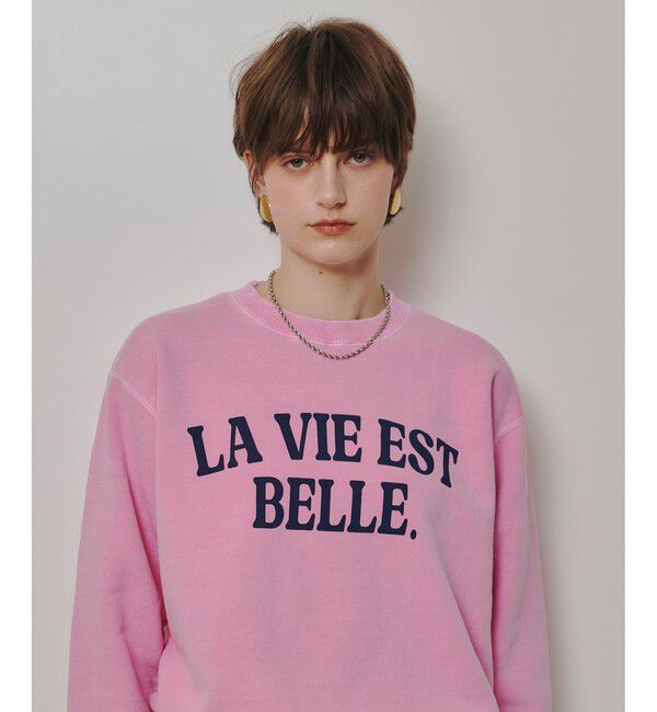 allureville「ピグメントダイロゴスウェット」|スウェット・ジャージ|ピンク