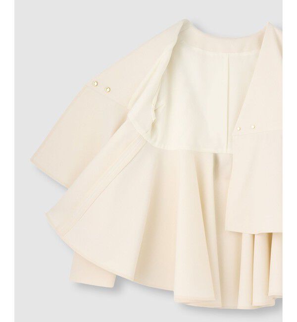 LOULOU WILLOUGHBY「【LOULOU WILLOUGHBY】ダブルクロスフレアペプラムジャケット」|ノーカラージャケット|