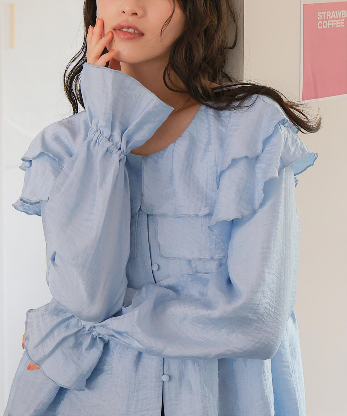 titivate「ペプラムギャザーラッフルフリルブラウス」|シャツ・ブラウス|