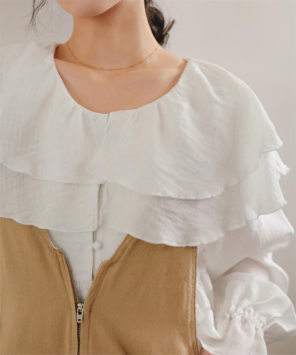 titivate「ペプラムギャザーラッフルフリルブラウス」|シャツ・ブラウス|