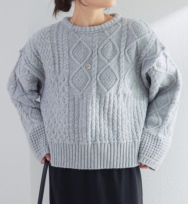  「ミックスケーブルニットプルオーバー」|ニット・セーター|