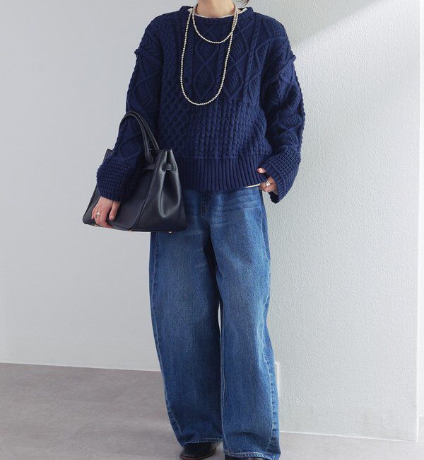  「ミックスケーブルニットプルオーバー」|ニット・セーター|