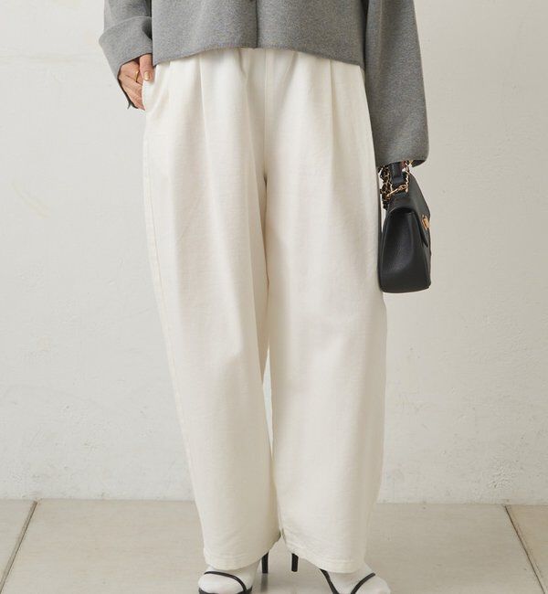  「リヨセル混デニムツータックイージーパンツ」|その他|オフホワイト