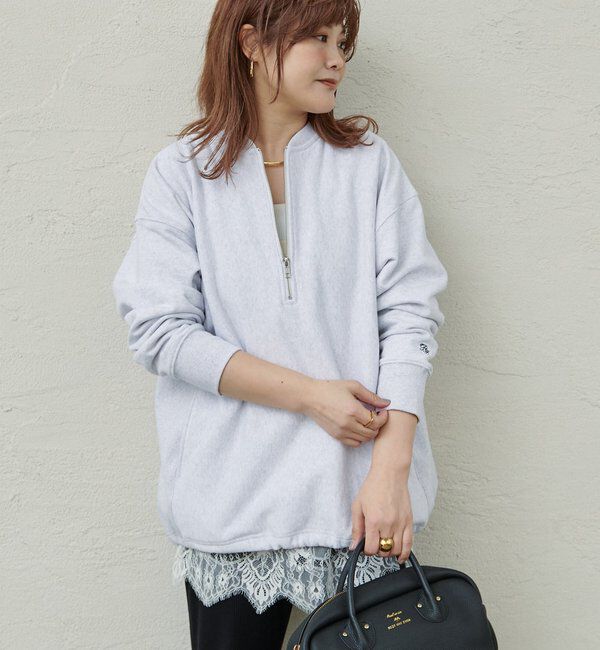  「【＠noricorico102企画】ハーフジップドローコードスウェット」|プルオーバー|グレー