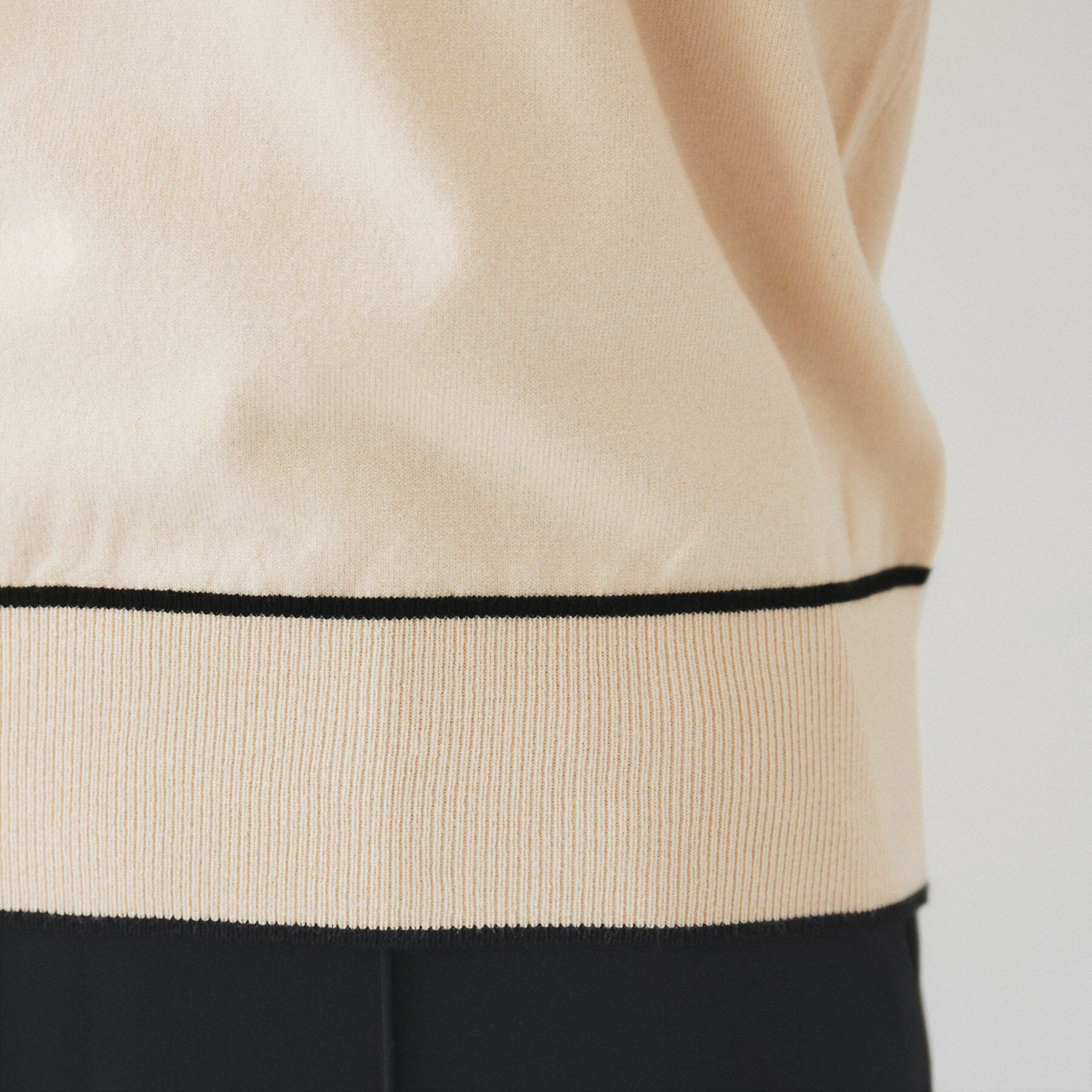 UNTITLED「【アンサンブル可能】ボウタイ 配色プルオーバーニット」|ニット・セーター|