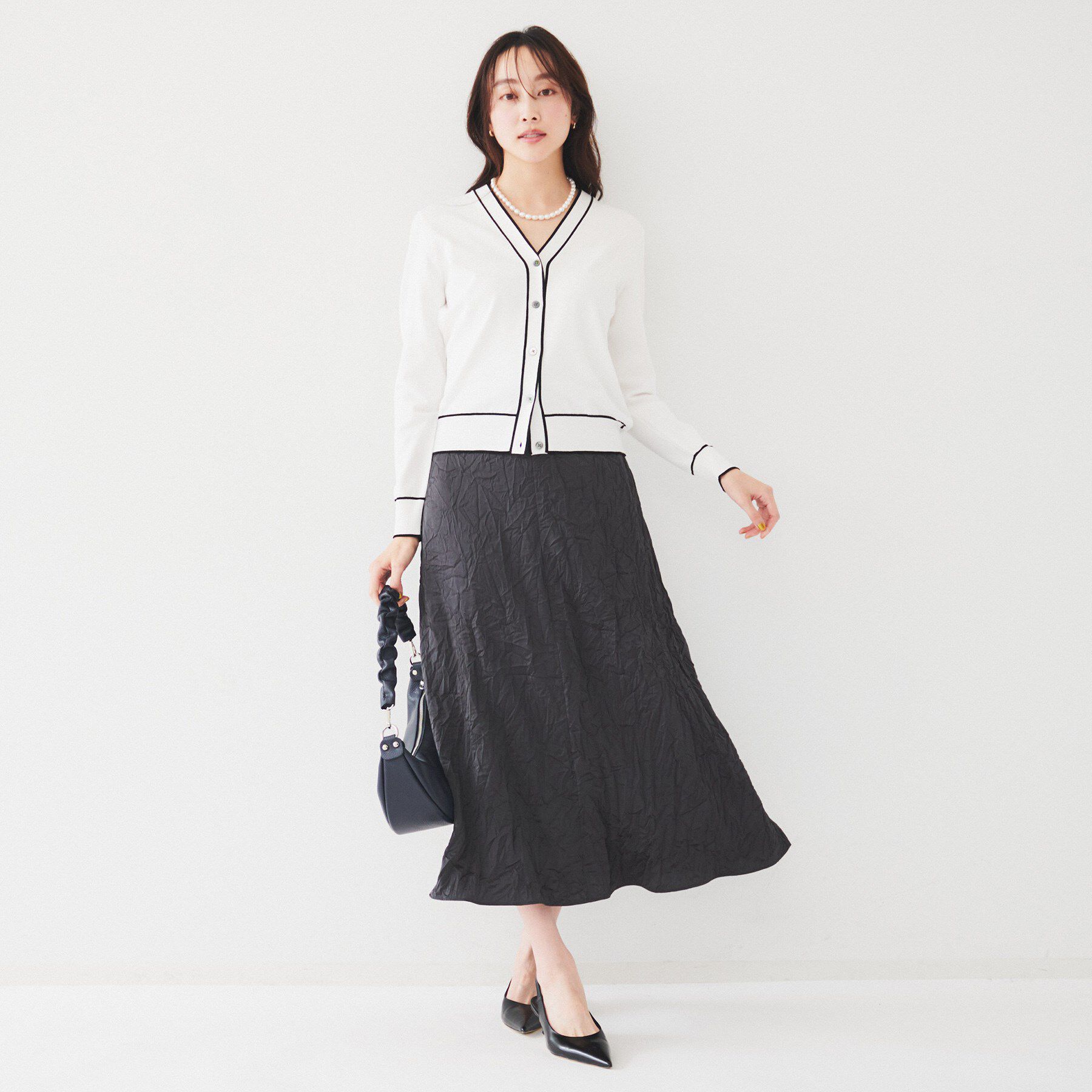 UNTITLED「【アンサンブル可能】配色Vネックカーディガン」|カーディガン|