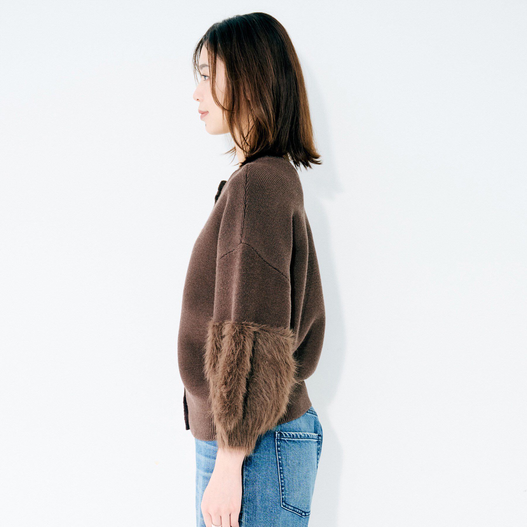 UNTITLED「【TORRAZZO DONNA】ファースリーブ2wayプルオーバー」|Tシャツ・カットソー|