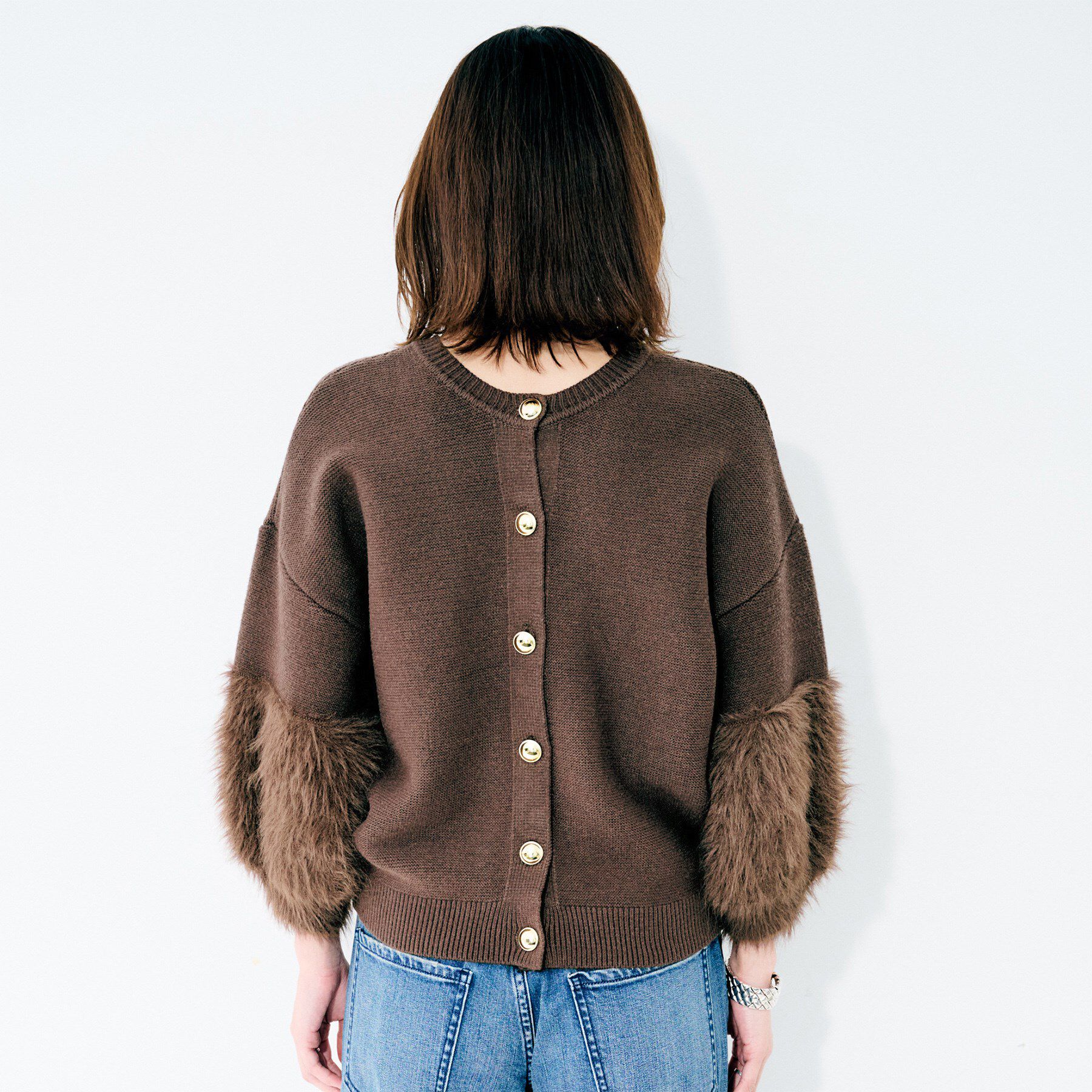 UNTITLED「【TORRAZZO DONNA】ファースリーブ2wayプルオーバー」|Tシャツ・カットソー|