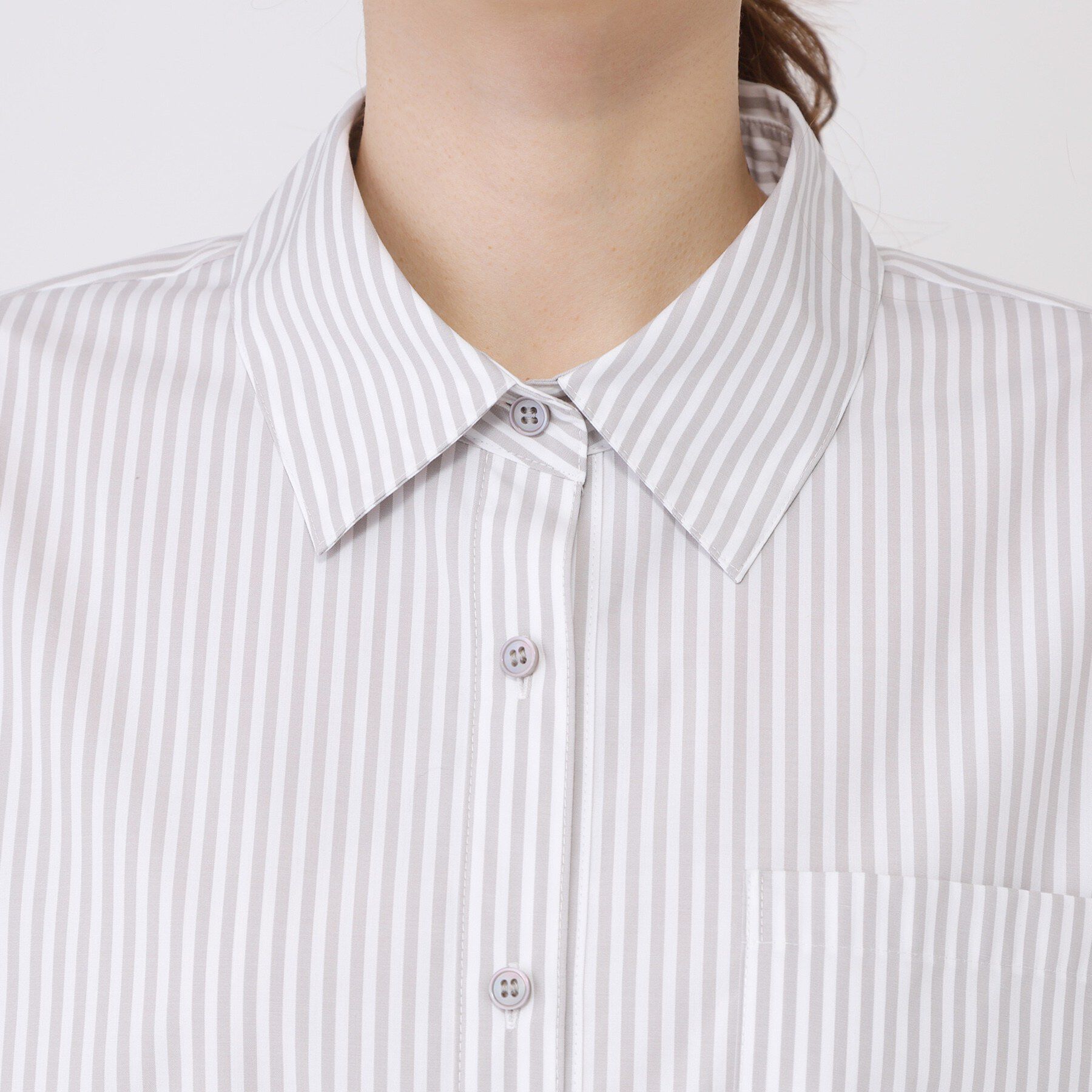 COUP DE CHANCE「【手洗い可／日本製／重ね着にもおすすめ】きれいめブロード素材シャツ」|シャツ・ブラウス|