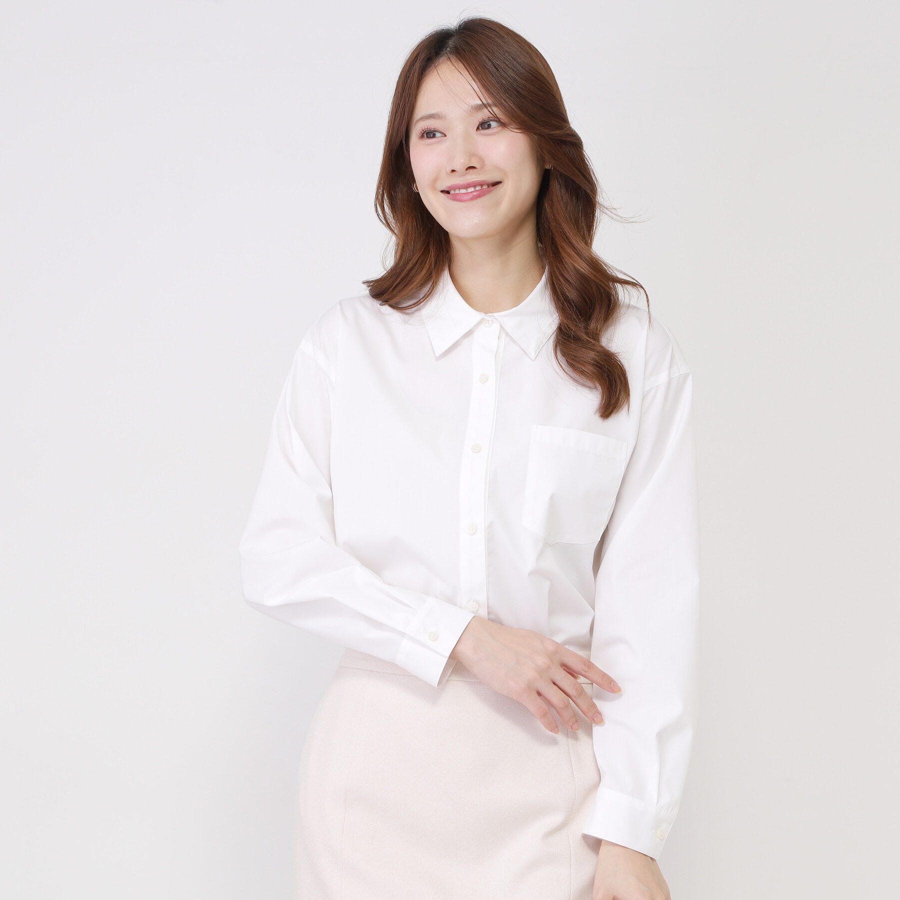 COUP DE CHANCE「【手洗い可／日本製／重ね着にもおすすめ】きれいめブロード素材シャツ」|シャツ・ブラウス|