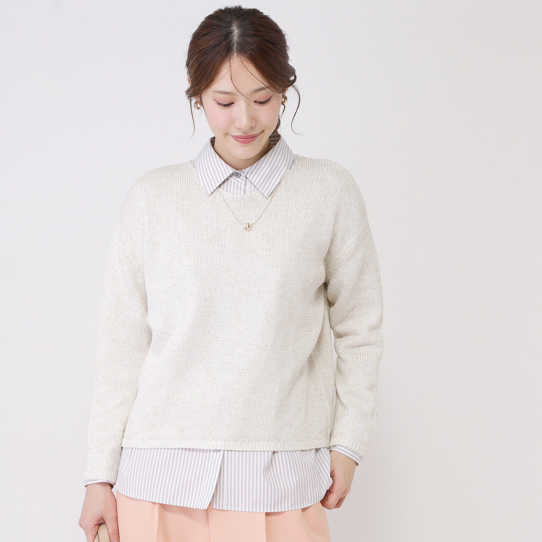 COUP DE CHANCE「【手洗い可／日本製／重ね着にもおすすめ】きれいめブロード素材シャツ」|シャツ・ブラウス|