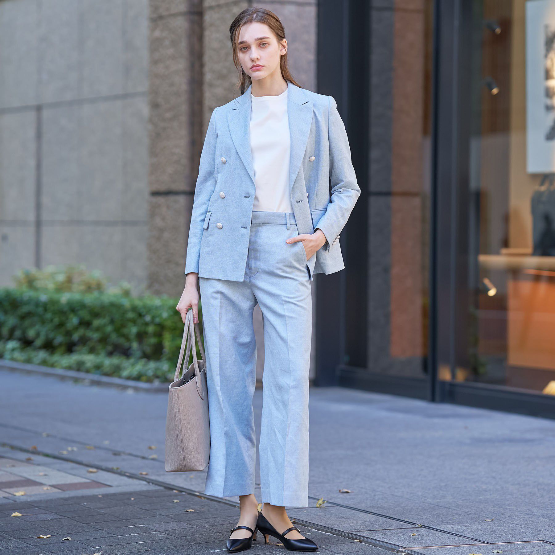 DRESSTERIOR「リネンブレンドWブレストジャケット」|テーラードジャケット|