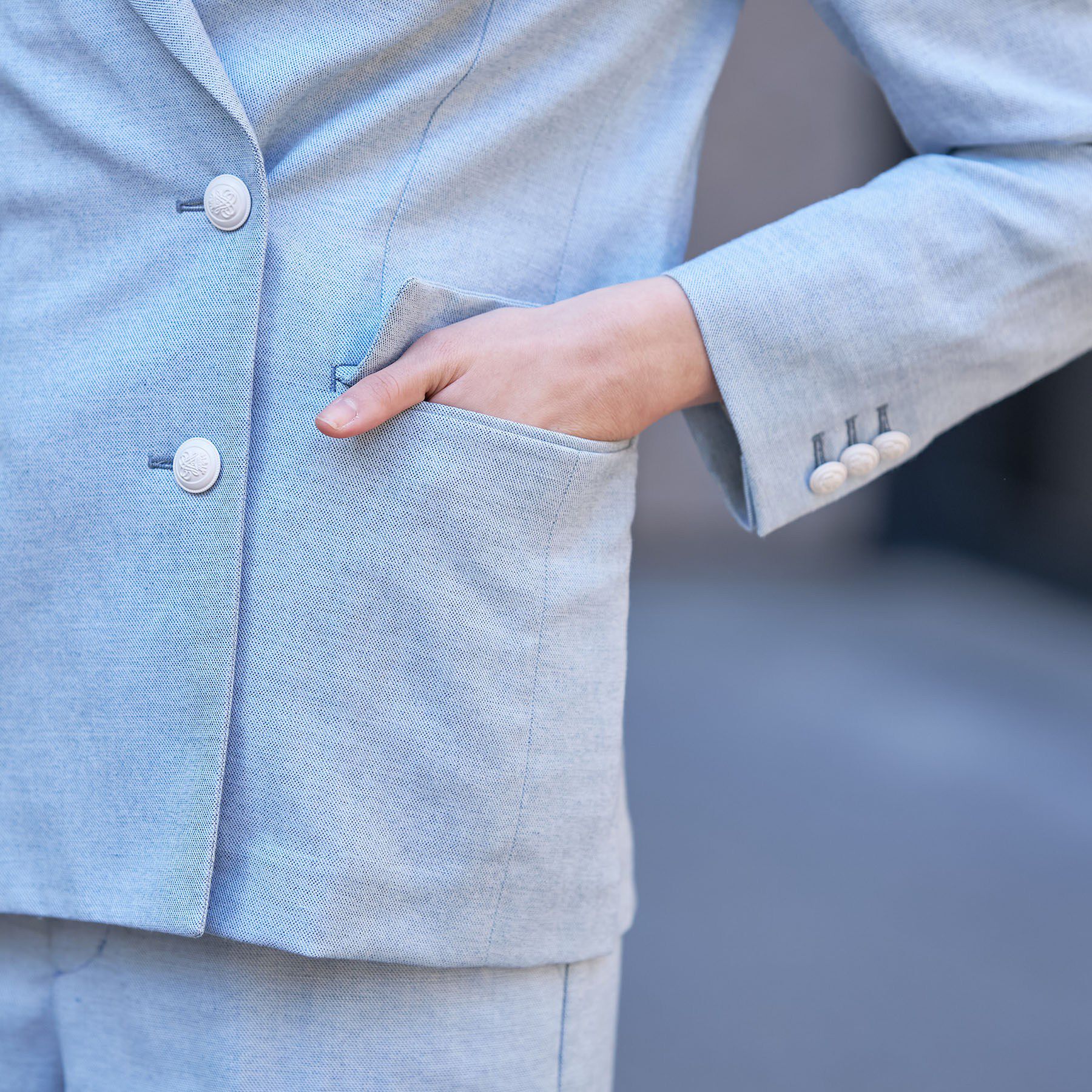 DRESSTERIOR「リネンブレンドWブレストジャケット」|テーラードジャケット|