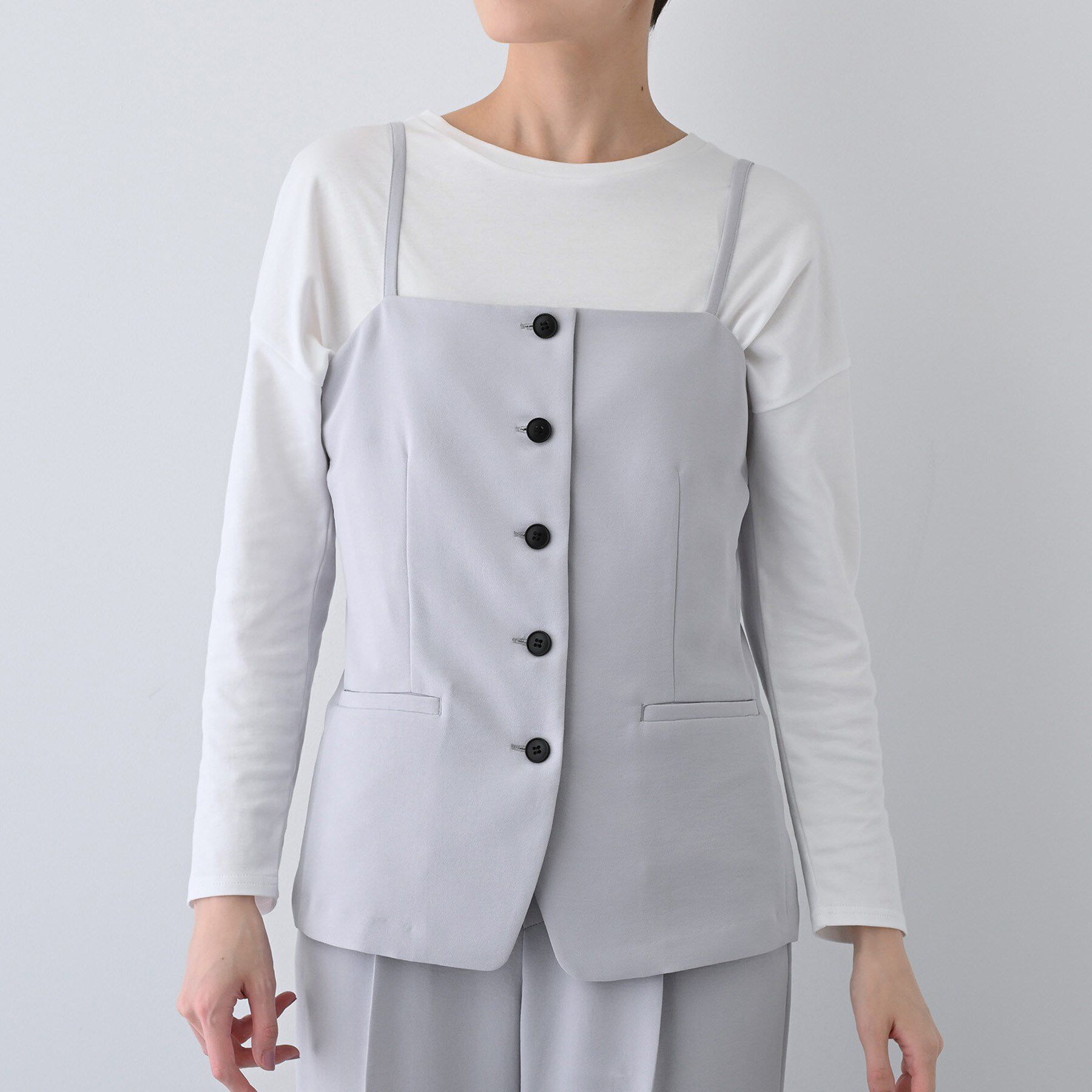 INDIVI「【着る日傘/遮熱/UVケア】ビスチェ風キャミトップス」|キャミソール|