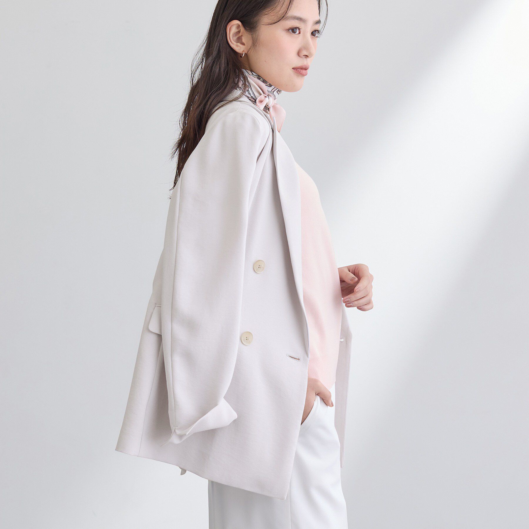 INDIVI「【洗える／多機能／SETUP可】着る日傘ダブルジャケット」|テーラードジャケット|