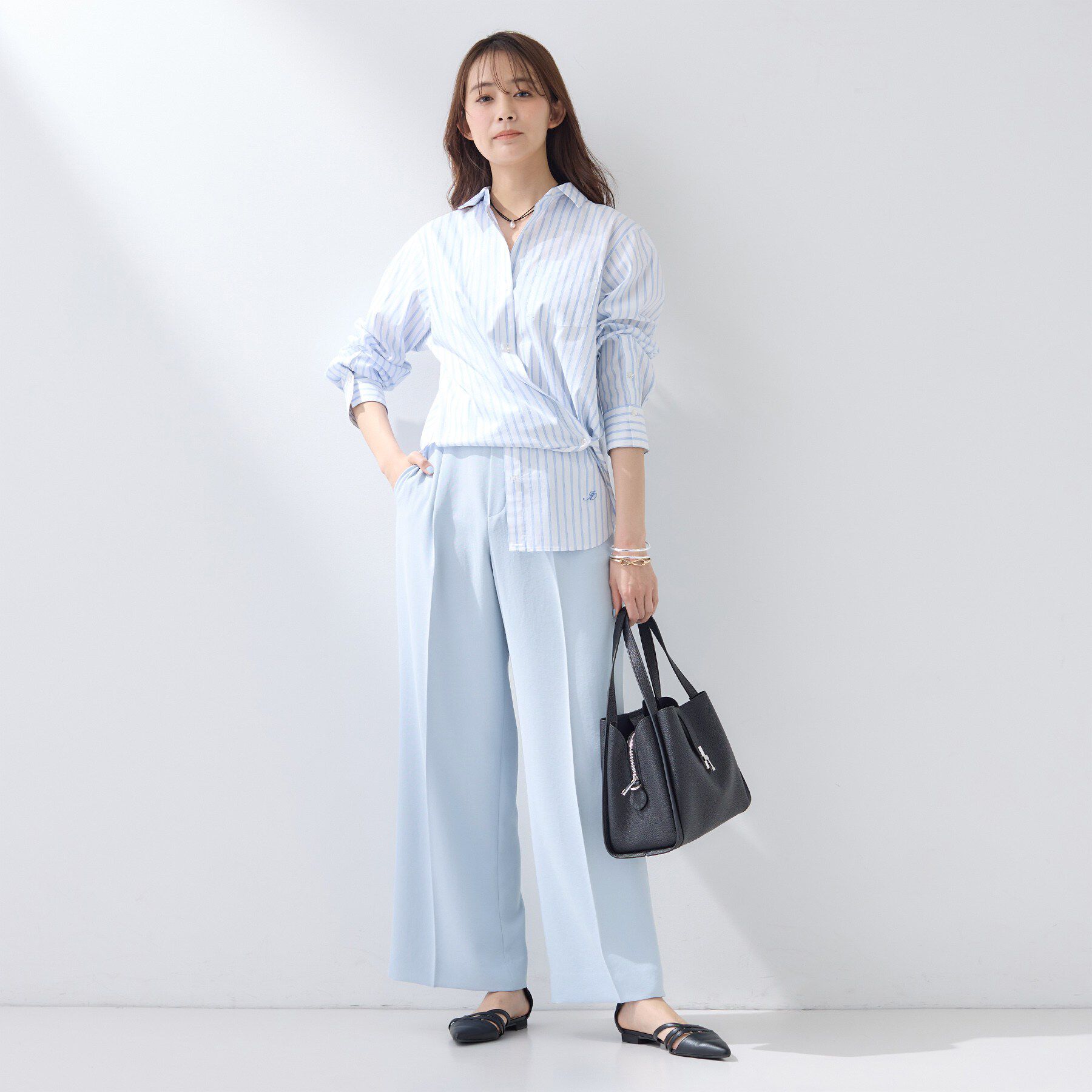 INDIVI「【洗える／UVケア／SETUP可】着る日傘ワイドパンツ」|その他|