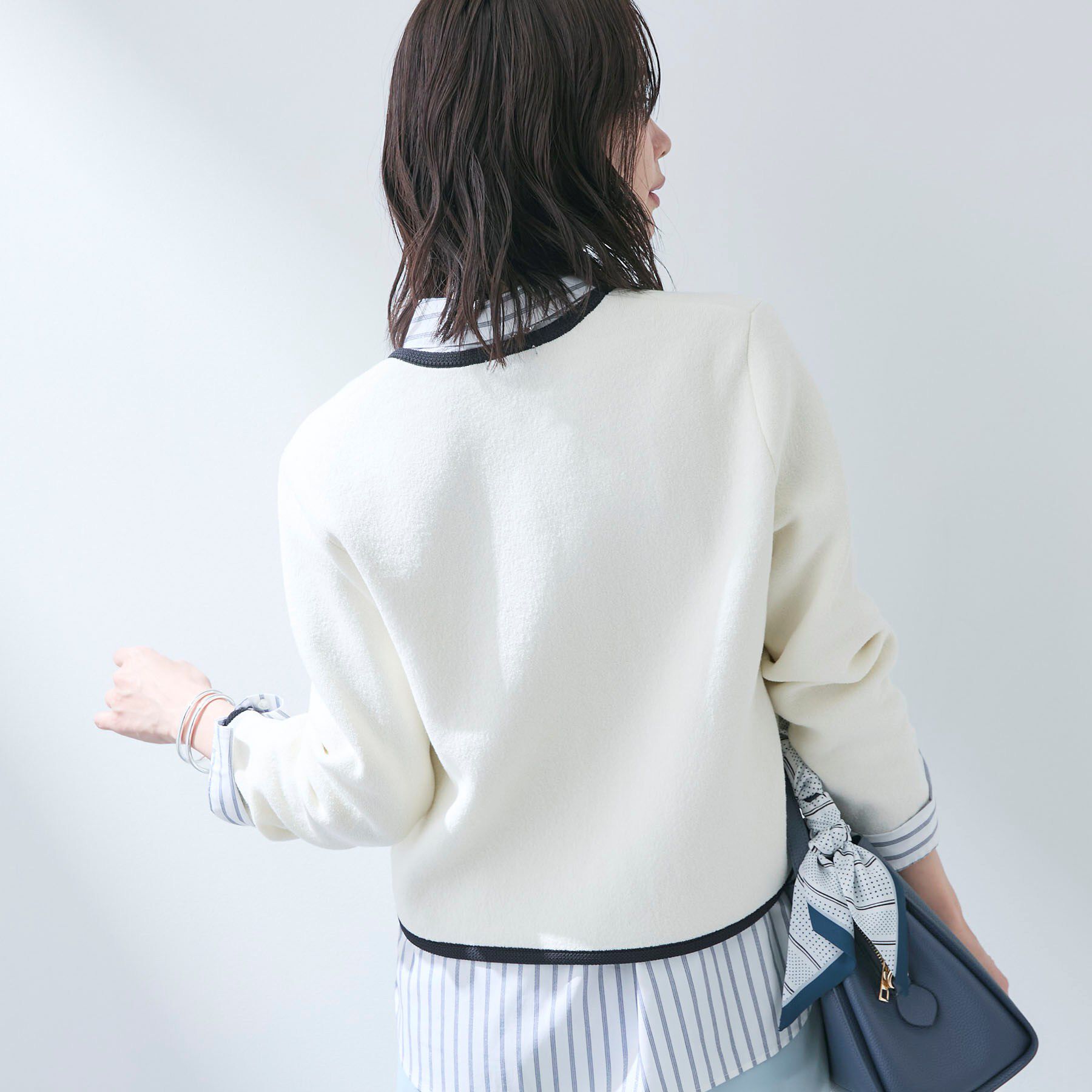 INDIVI「【軽量／セレモニー】ブークレジャケット ニットカーディガン」|カーディガン|