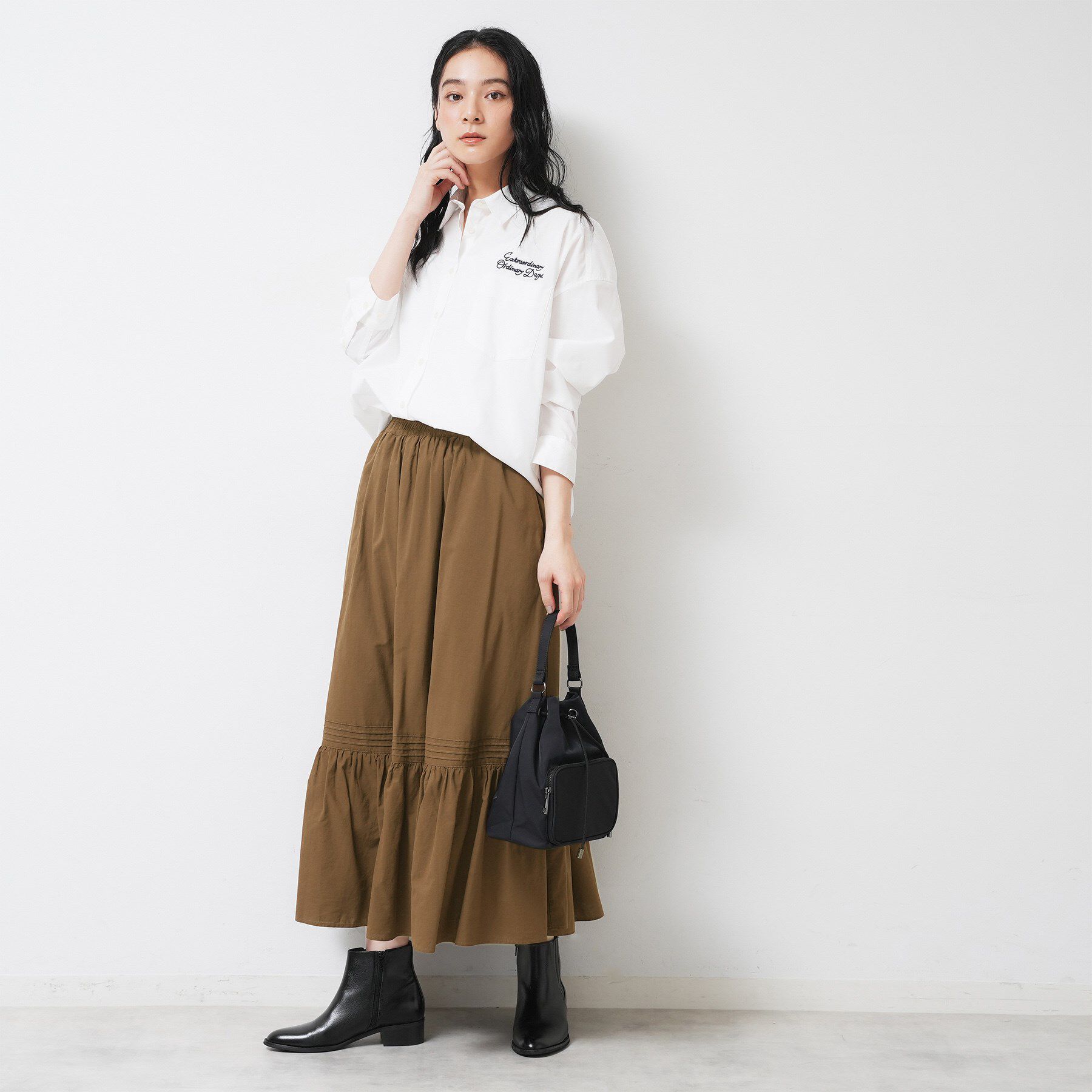 Dessin「【ウエストゴム/洗える】コットンフレアスカート」|スカート|