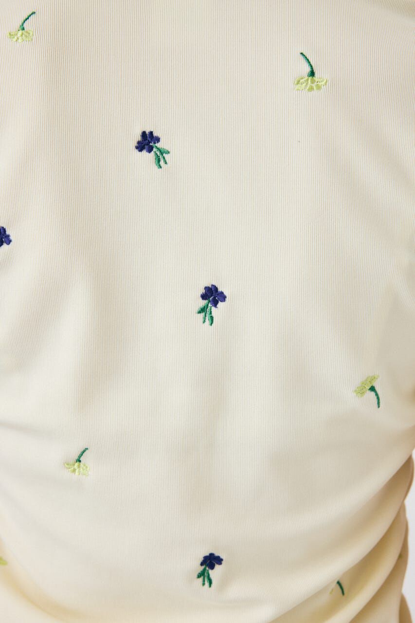 MOUSSY「FLORAL RANDOM ギャザーTシャツ」|Tシャツ・カットソー|