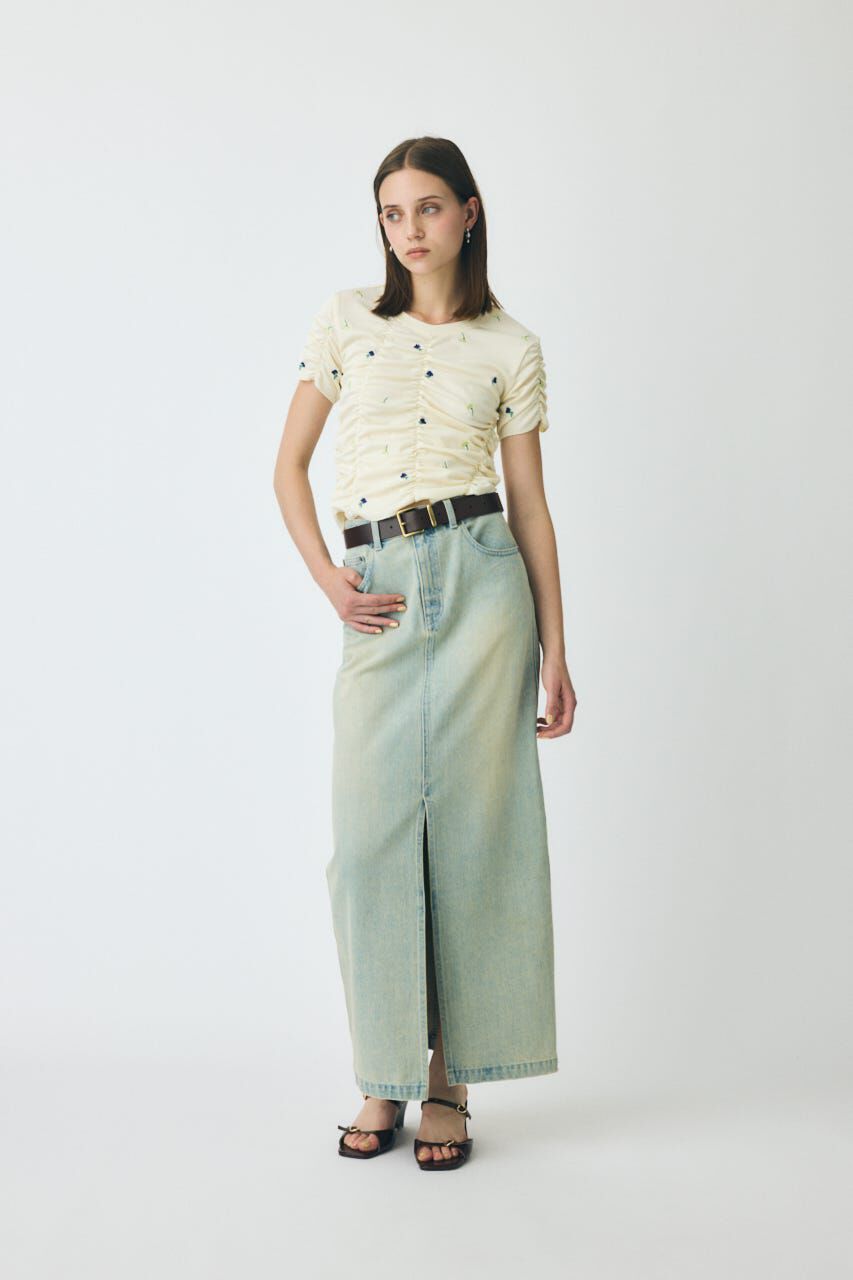 MOUSSY「FLORAL RANDOM ギャザーTシャツ」|Tシャツ・カットソー|