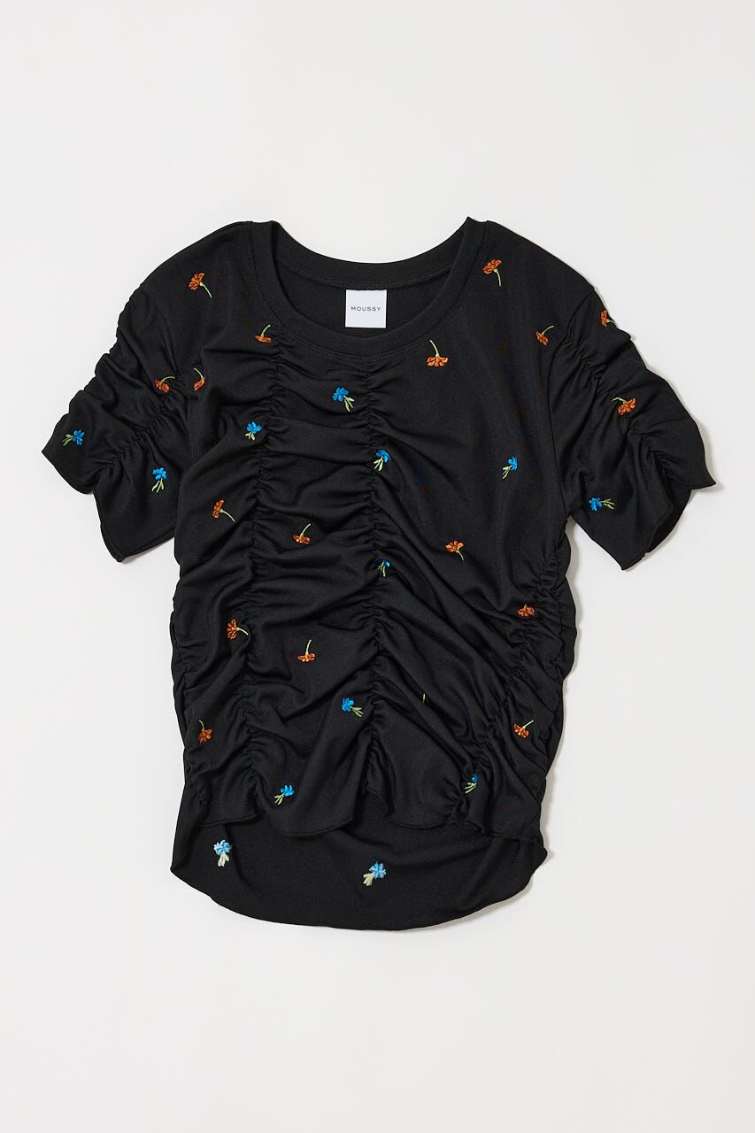 MOUSSY「FLORAL RANDOM ギャザーTシャツ」|Tシャツ・カットソー|