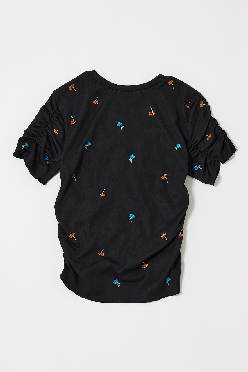 MOUSSY「FLORAL RANDOM ギャザーTシャツ」|Tシャツ・カットソー|