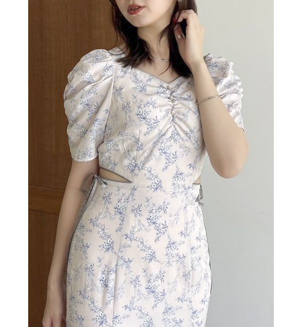 dazzlin「ウエストカットアウトパイピングワンピース」|ワンピース|ピンク