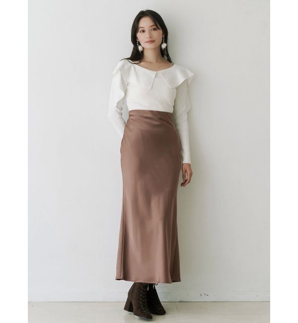 MERCURYDUO「サテンナロースカート」|スカート|