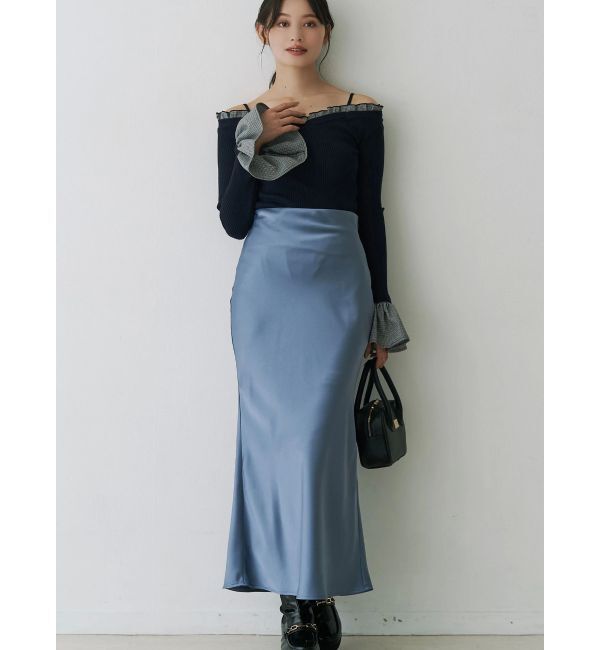 MERCURYDUO「サテンナロースカート」|スカート|