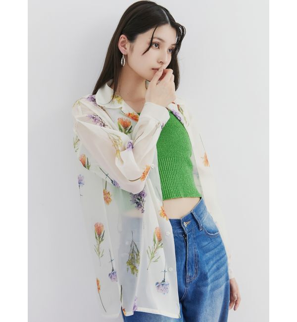 MURUA「フラワーシアーシャツ【WEB限定】」|シャツ・ブラウス|