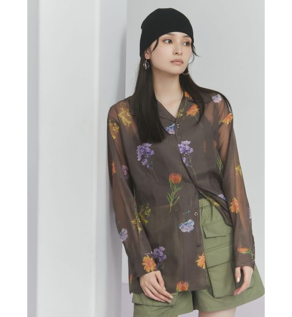 MURUA「フラワーシアーシャツ【WEB限定】」|シャツ・ブラウス|