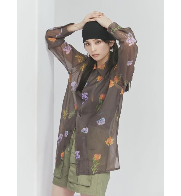 MURUA「フラワーシアーシャツ【WEB限定】」|シャツ・ブラウス|