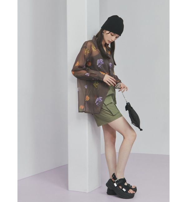 MURUA「フラワーシアーシャツ【WEB限定】」|シャツ・ブラウス|