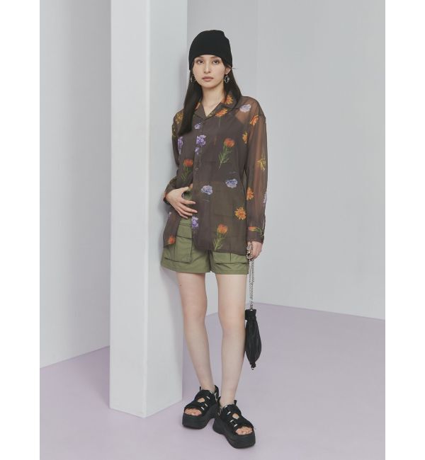 MURUA「フラワーシアーシャツ【WEB限定】」|シャツ・ブラウス|