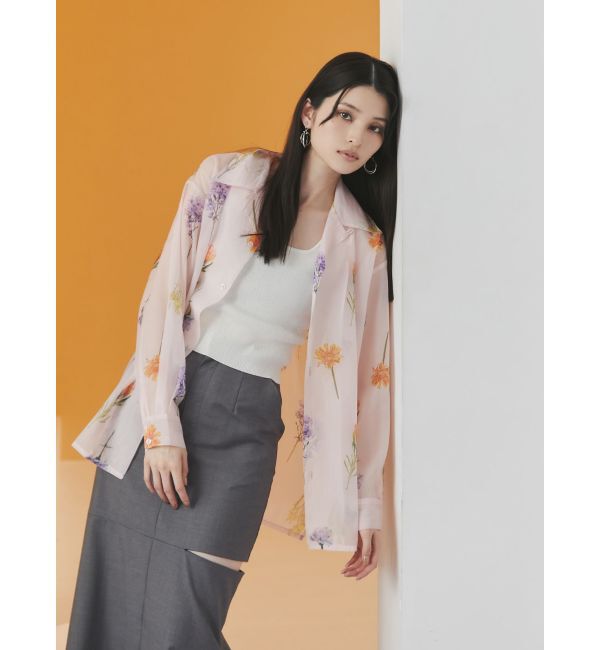 MURUA「フラワーシアーシャツ【WEB限定】」|シャツ・ブラウス|