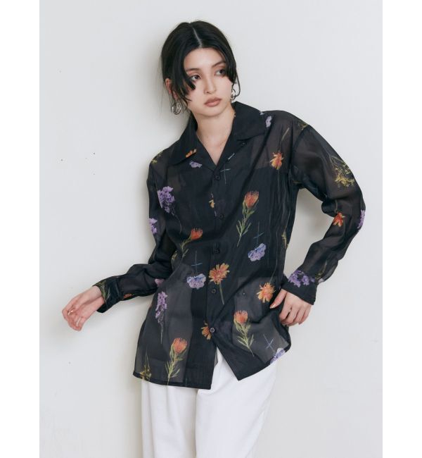 MURUA「フラワーシアーシャツ【WEB限定】」|シャツ・ブラウス|