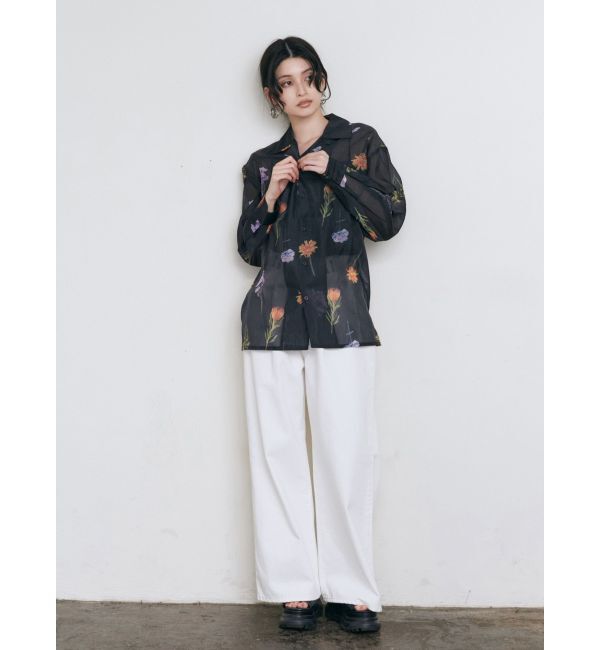 MURUA「フラワーシアーシャツ【WEB限定】」|シャツ・ブラウス|