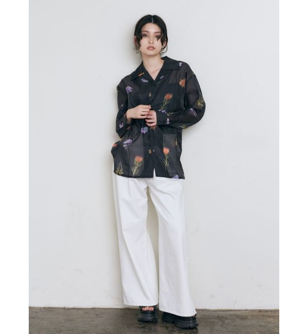 MURUA「フラワーシアーシャツ【WEB限定】」|シャツ・ブラウス|